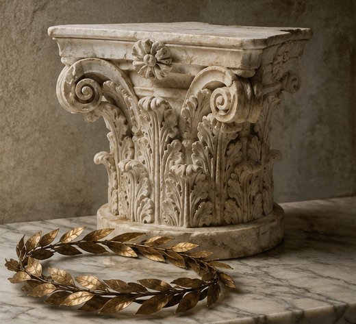 Chapiteau grec et couronne de laurier