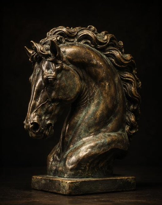 Tête de cheval sculptée