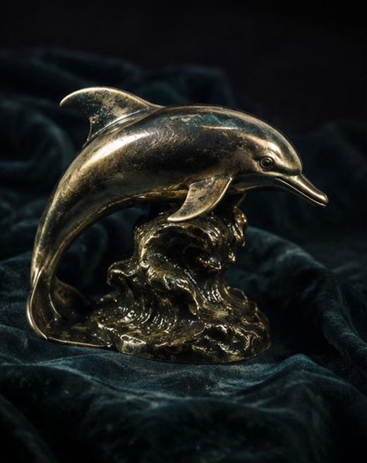 Dauphin sculpté en argent